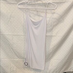 White Dress with Silver Rings